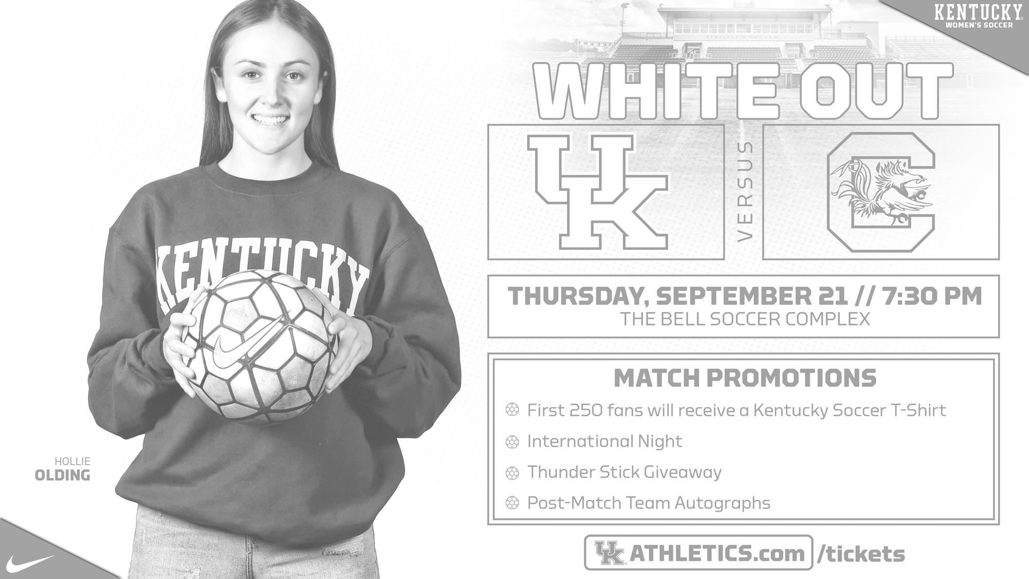 Kentucky Hosts No. 3 South Carolina in White Out at The Bell