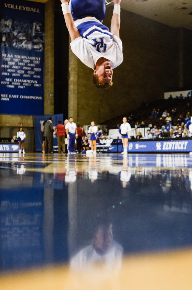 Cheerleaders. 

Women's Basketball Beat WCU 99 - 39 on Tuesday, December 18th, in Lexington's Memorial Coliseum 

Photo by Eddie Justice | UK Athletics