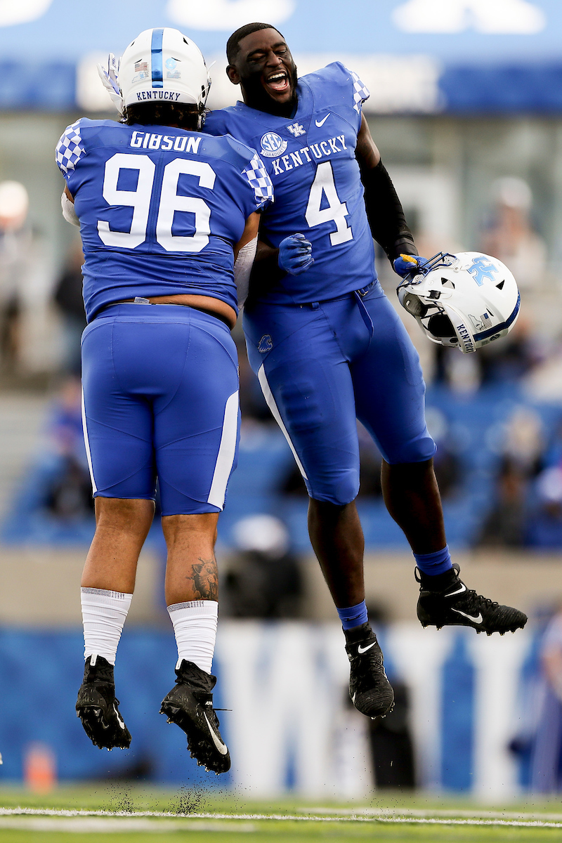 Isaiah Gibson. Josh Paschal.

Kentucky beat New Mexico State 56-16.

Photos by Chet White | UK Athletics