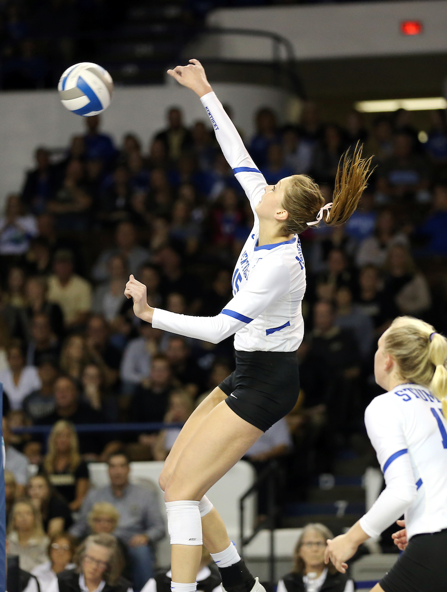 Brooke Morgan

UK volleyball beats Purdue in the second round of the NCAA Tournament.  

Photo by Britney Howard  | UK Athletics