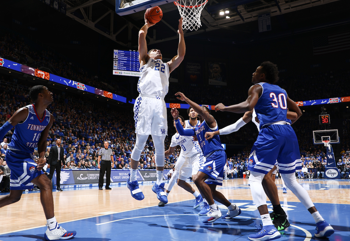 Reid Travis.

Kentucky beat Tennessee State, 77-62.


Photo by Elliott Hess | UK Athletics