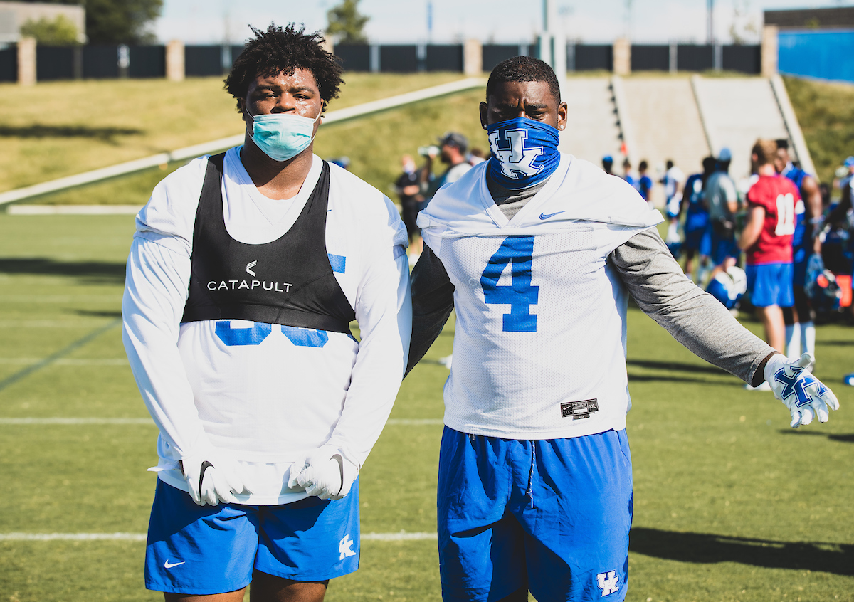 Quinton Bohanna and Josh Paschal

UK Football Preseason Practice 2020

Photo by Jacob Noger - UK Football