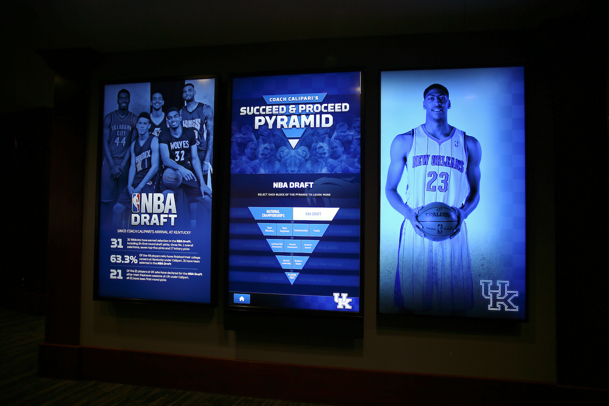 UK men's basketball locker room in the Joe Craft Center.

Photo by Chet White | UK Athletics