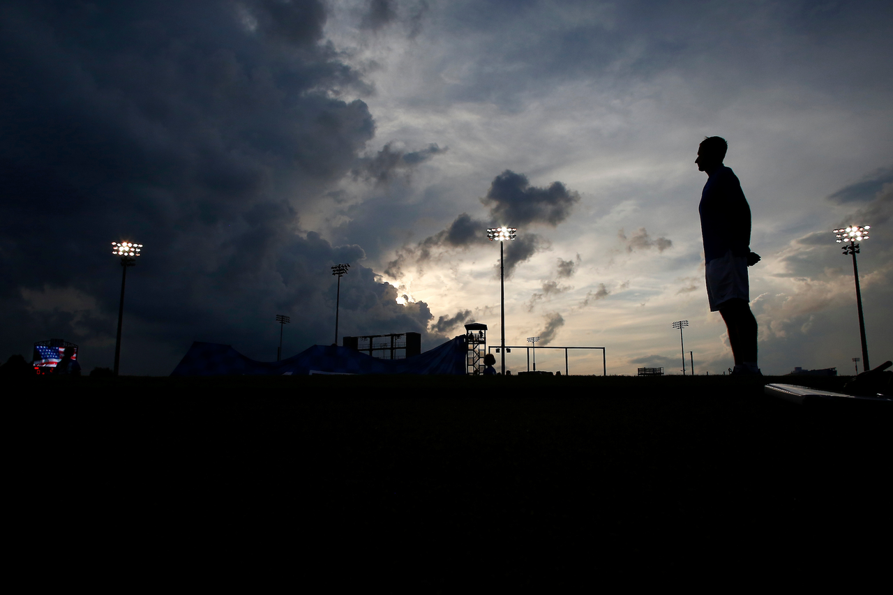 Ian Carry. National Anthem.

The University of Kentucky women's soccer team beat SIUE 2-1 in the Cats season openr on Friday, August 17, 2018, at The Bell in Lexington, Ky.

Photo by Chet White | UK Athletics