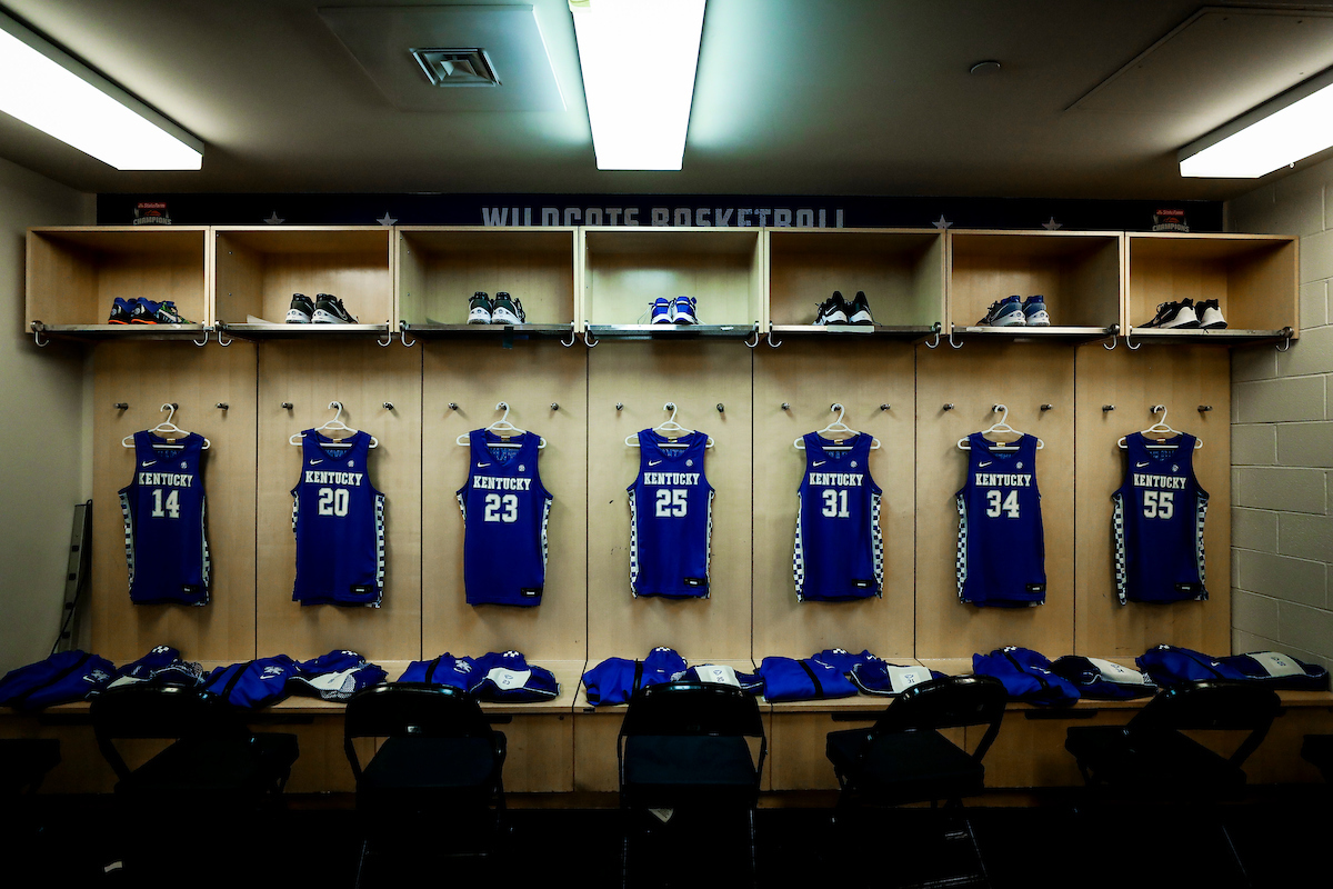 Locker room.

Kentucky loses to Duke 79-71 in the Champions Classic at Madison Square Garden in New York on Nov. 9, 2021.

Photos by Chet White | UK Athletics