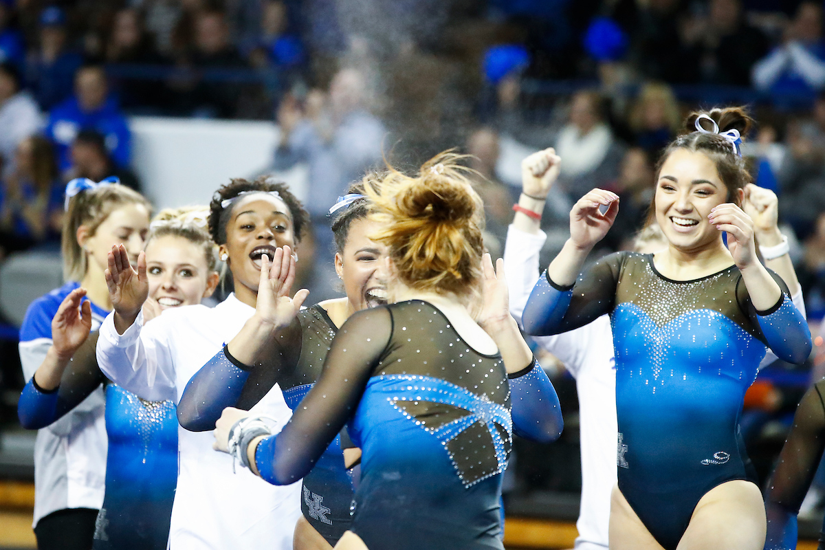 Team.

The UK gymnastics team hosted #11 Auburn at Memorial Coliseum.

Photo by Chet White| UK Athletics