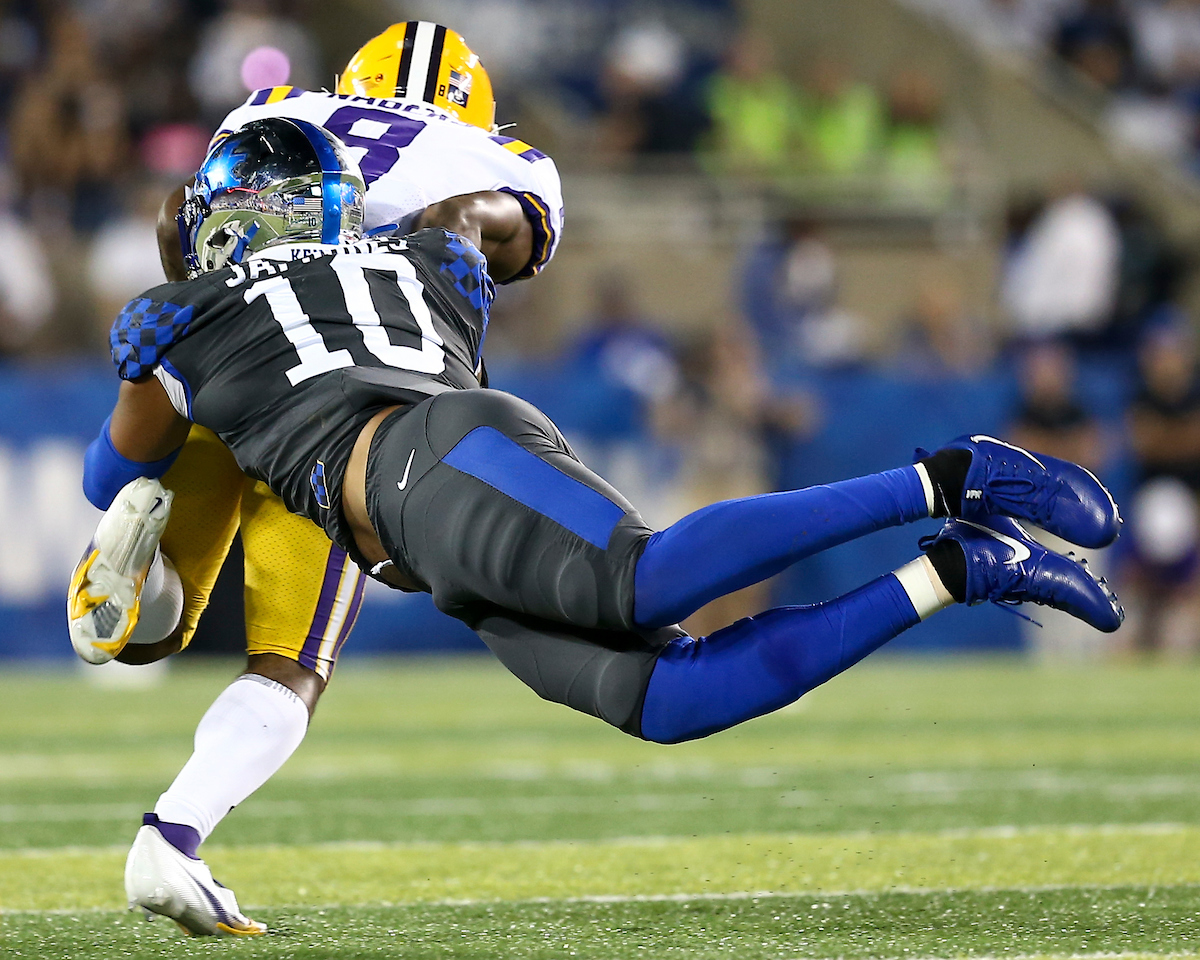 Jacquez Jones.

UK beat LSU 42-21.

Photo by Grace Bradley | UK Athletics