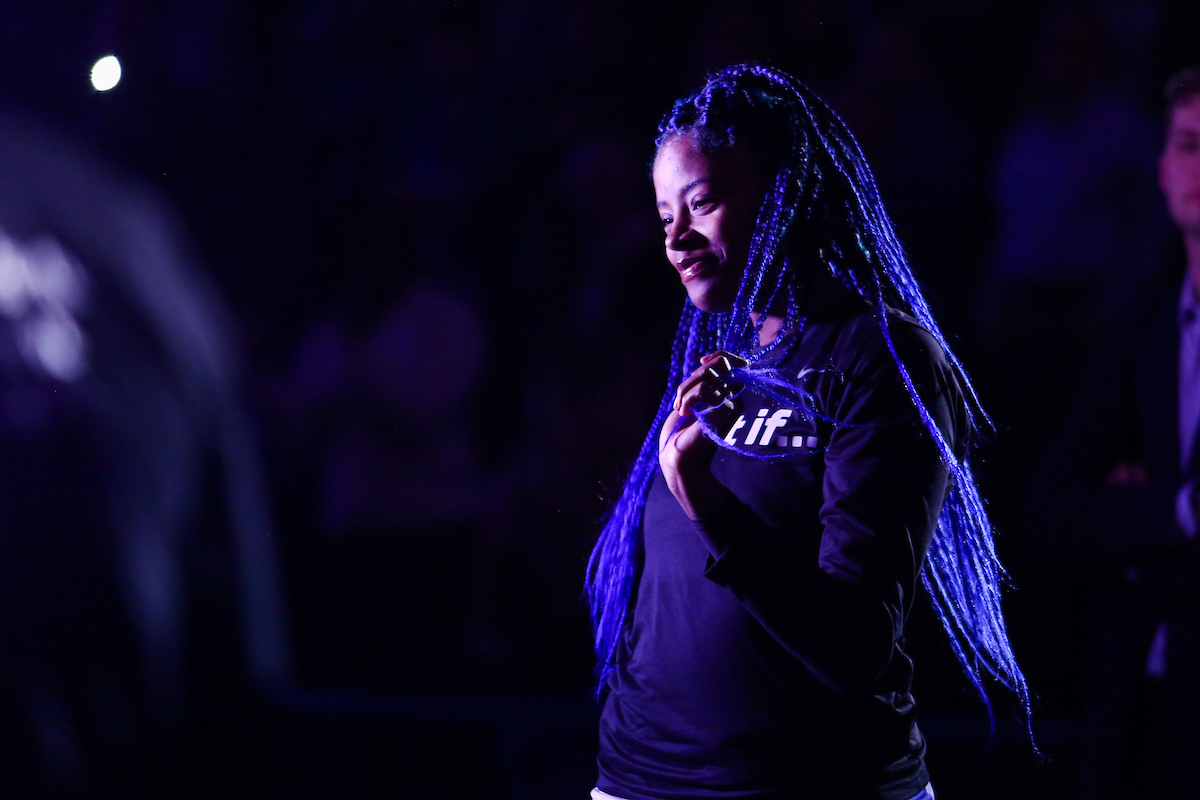 KeKe McKinney.

Kentucky beat Georgia 88-77.

Photo by Hannah Phillips | UK Athletics