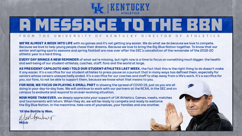 A Message to the BBN from Mitch Barnhart