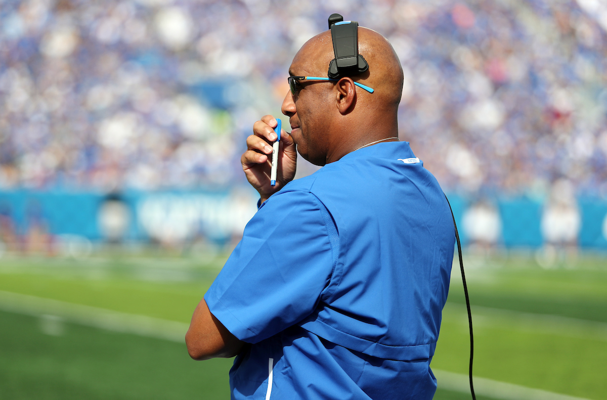 Coach Michael Smith 


Kentucky Football beats Central Michigan 35-20.

Photo by Britney Howard | UK Athletics