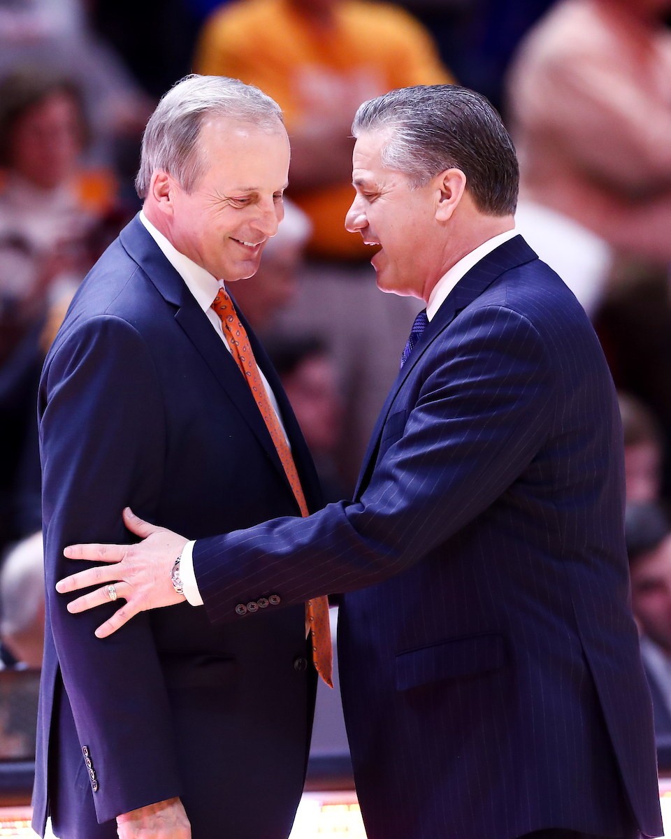 John Calipari. Rick Barnes.

Kentucky beat Tennessee, 77-64.

Photo by Elliott Hess | UK Athletics