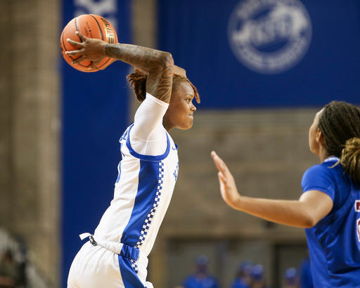 Jazmine Massengill.

UK beats PC 81 - 53.

Photo by Sarah Caputi | UK Athletics