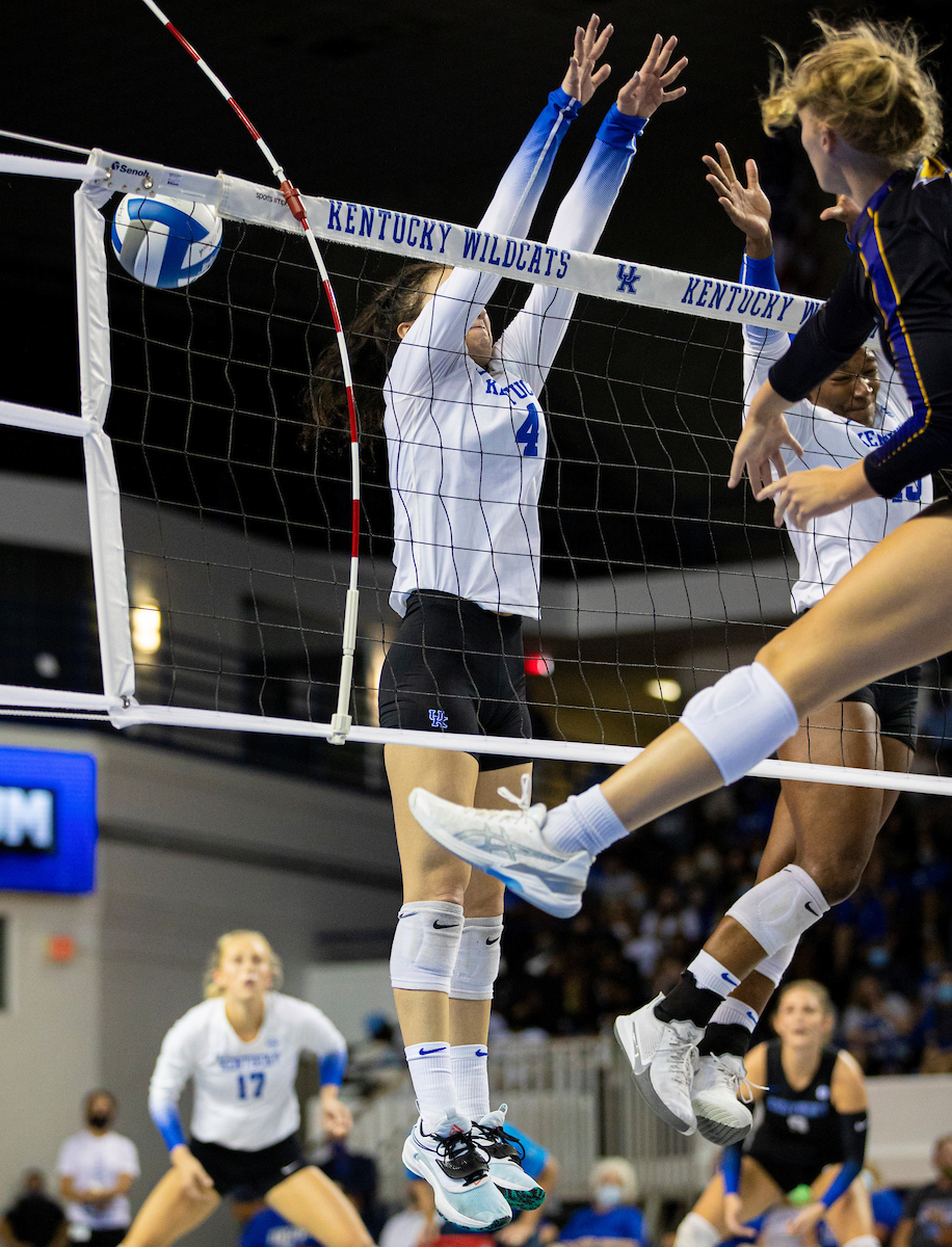 Emma Grome.

Kentucky sweeps UNI 3-0.

Photo by Grant Lee | UK Athletics