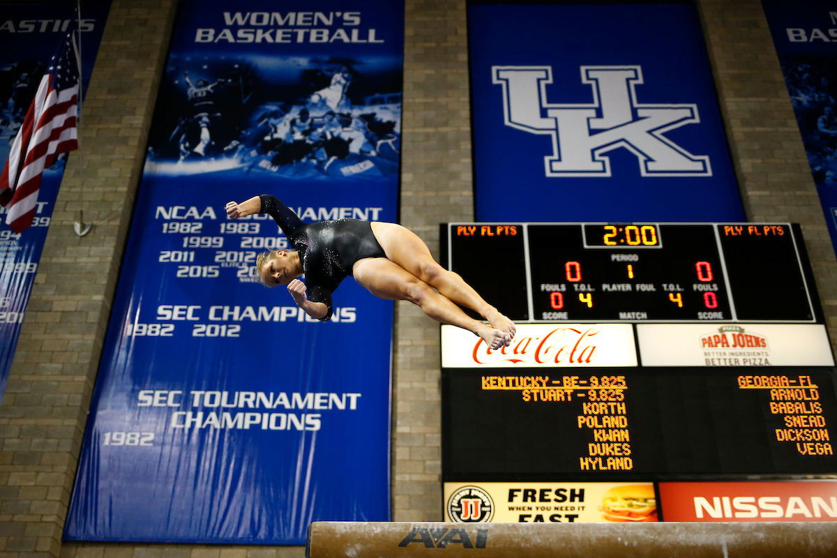 Mollie North.

The University of Kentucky gymnastics in action against Georgia on Friday, February 9th, 2018 at Memorial Coliseum in Lexington, Ky.

Photo by Quinn Foster I UK Athletics