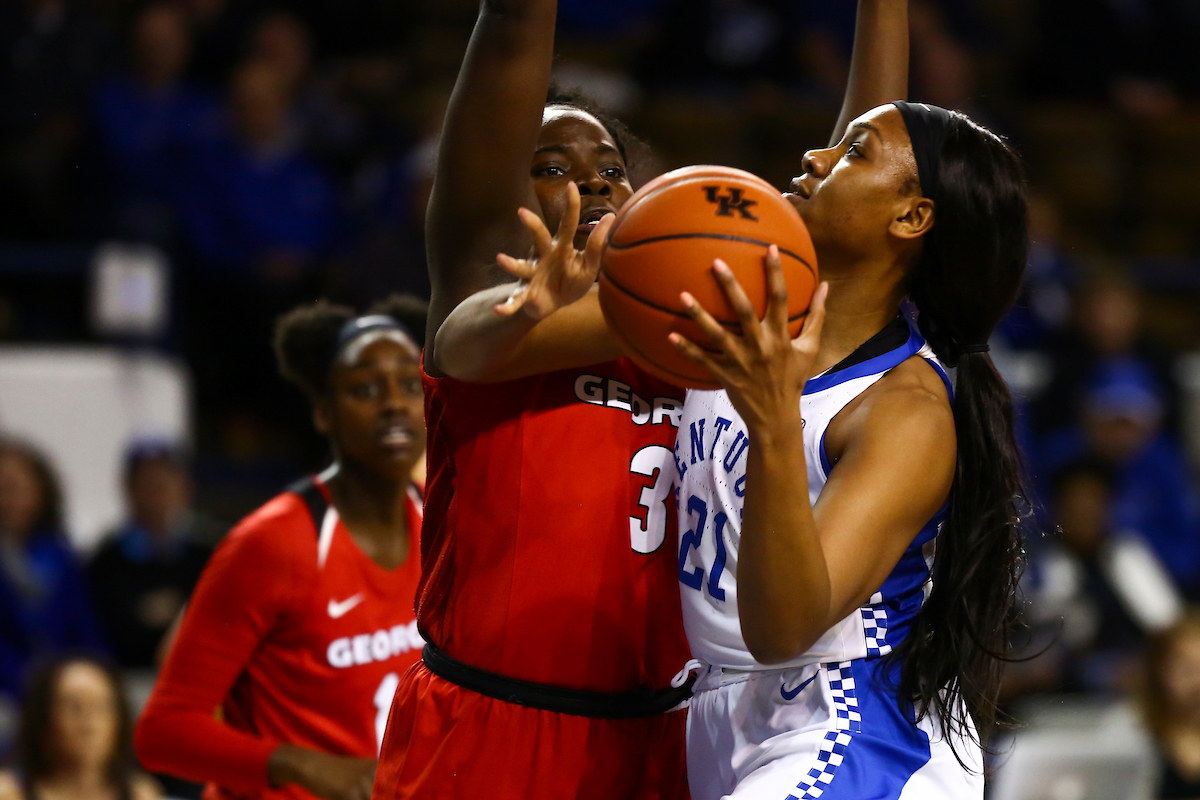 Ogechi Anyagaligbo.

Kentucky beat Georgia 88-77.

Photo by Grace Bradley | UK Athletics