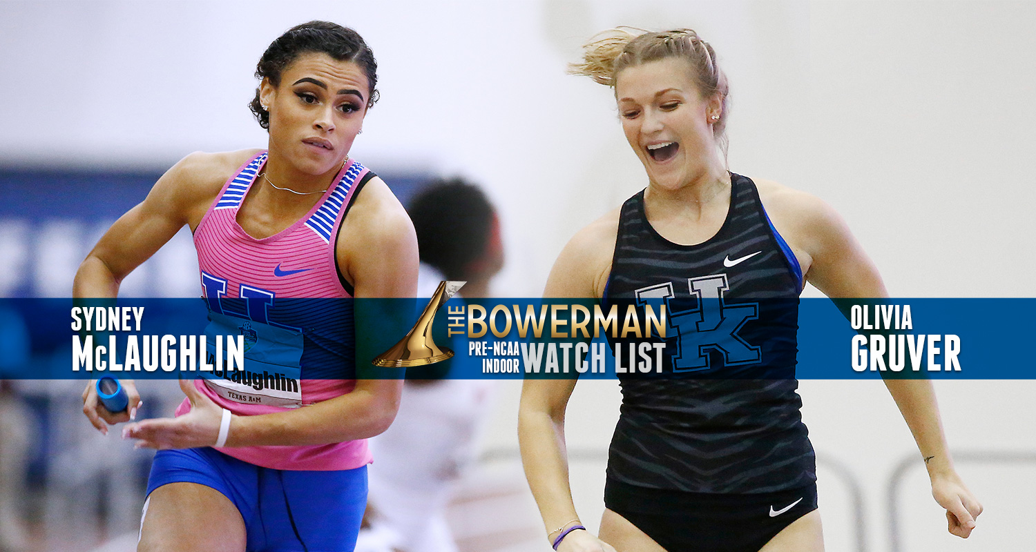 Gruver, McLaughlin on Pre-NCAA Indoor Bowerman Watch List