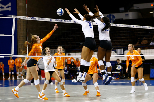 MADI SKINNER and AZHANI TEALER. 

Kentucky beats Tennessee, 3-0. 

Photo By Barry Westerman | UK Athletics