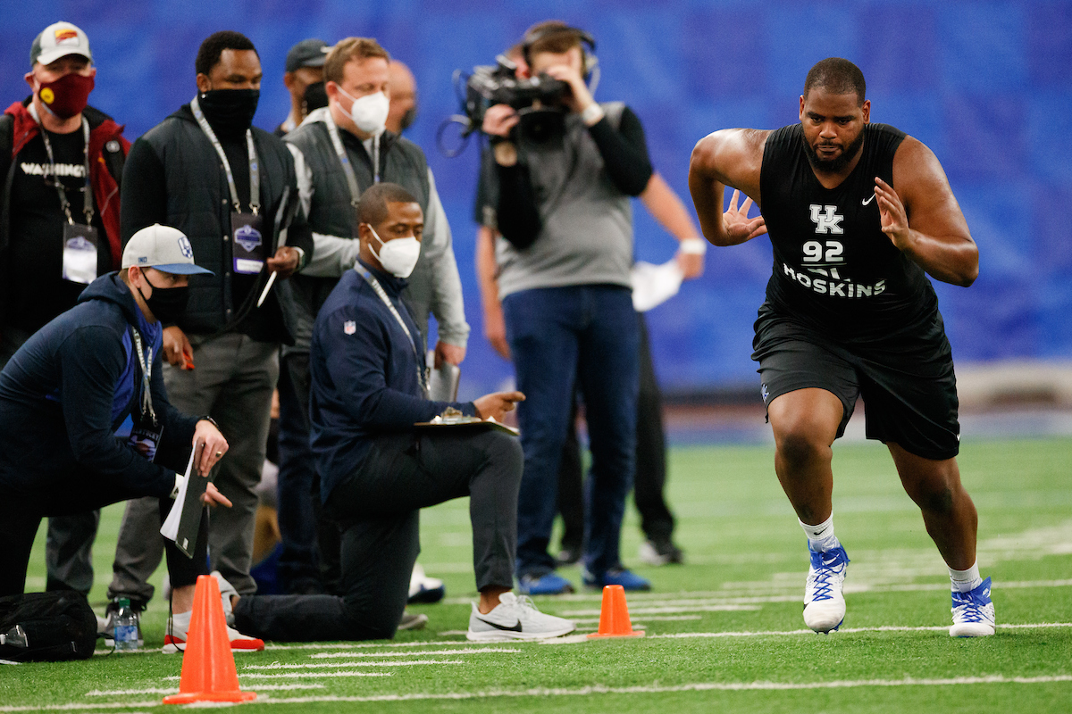 Phil Hoskins.

Kentucky football Proday.

Photo by Elliott Hess | UK Athletics