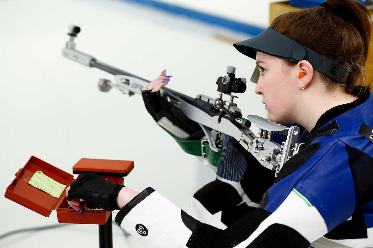 Allison Buesseler. 

Kentucky NCAA Rifle Qualifier. 

Photo By Barry Westerman | UK Athletics