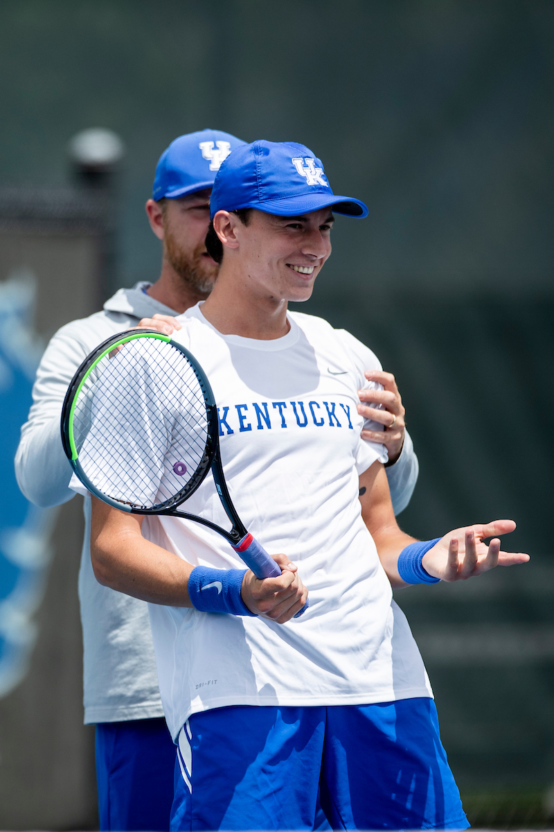 Francois Musitelli. Cedric Kauffmann.

Kentucky beat DePaul 4-0 in the first round of the 2022 NCAA Men’s Tennis Tournament.

Photo by Elliott Hess | UK Athletics