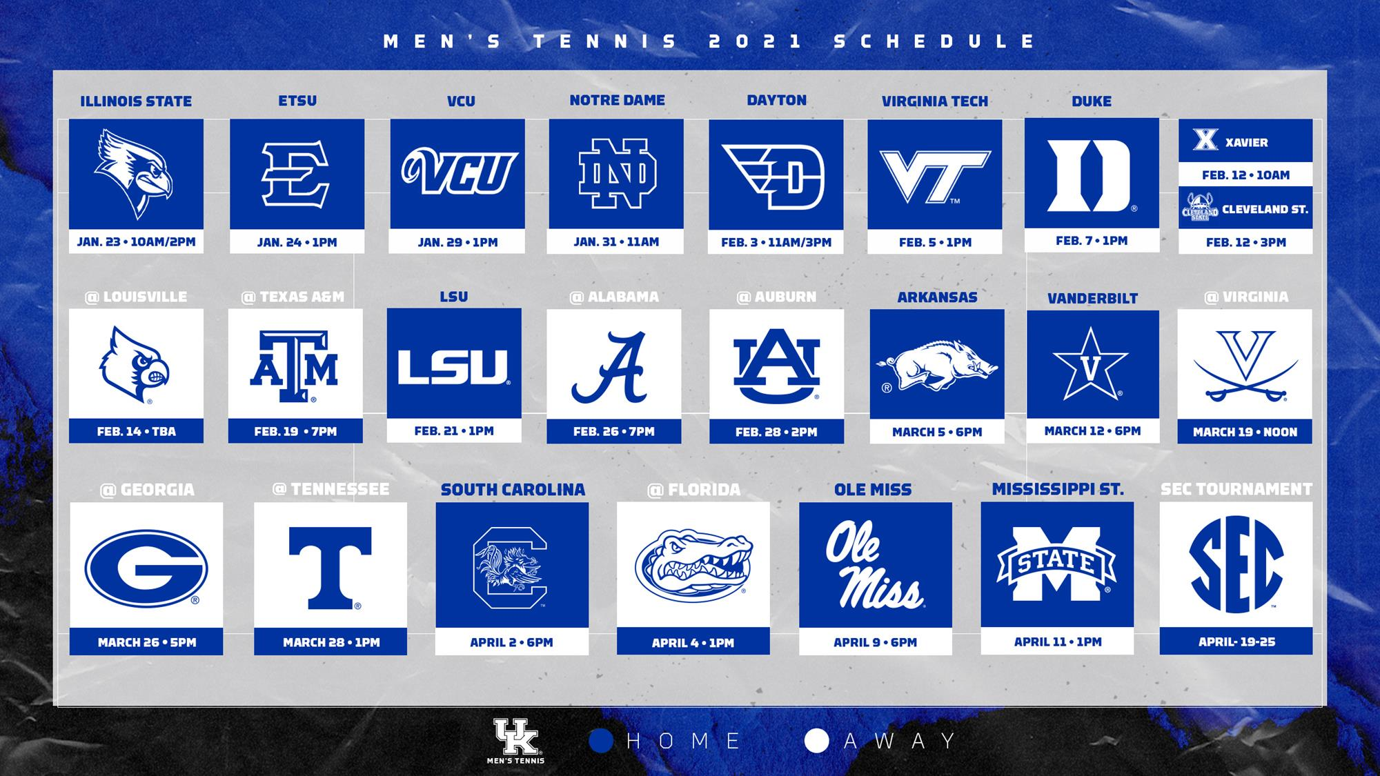 UK Men’s Tennis Unveils Spring 2021 Schedule