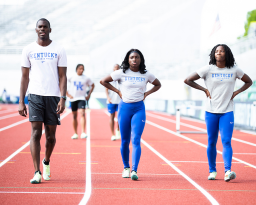 Dwight St. Hillaire. Shadajah Ballard. Dajour Miles.

Shake out.

NCAA Track and Field Outdoor Championships.

Photo by Chet White | UK Athletics