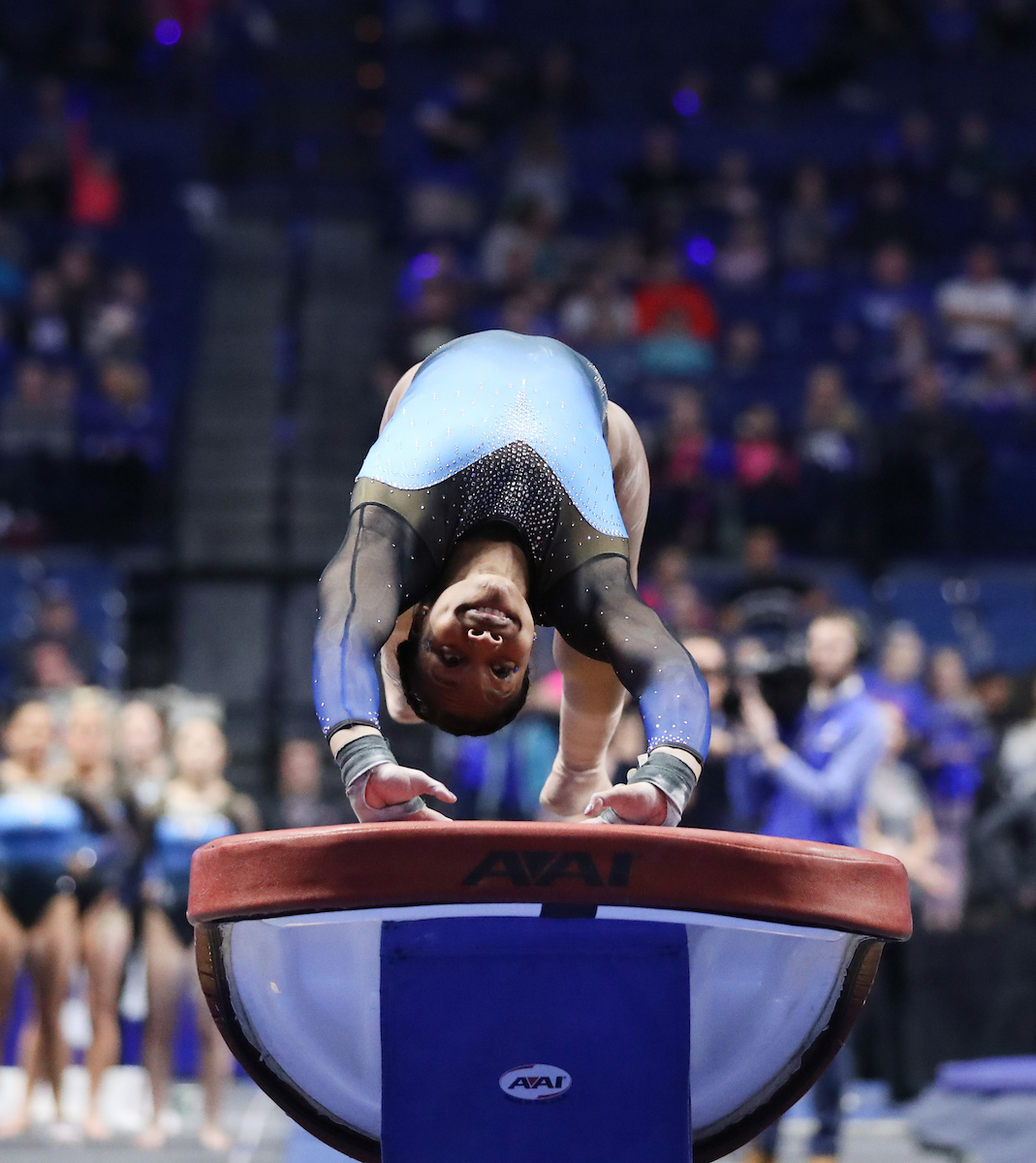 ERYNNE ALLEN.

The University of Kentucky gymnastics team beat Ball State, Southeast Missouri, and George Washington on Friday, January 5, 2017 at Rupp Arena in Lexington, Ky.

Photo by Elliott Hess | UK Athletics