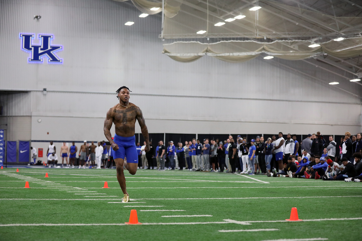 Lonnie Johnson.

Pro Day for UK Football.

Photo by Quinn Foster | UK Athletics