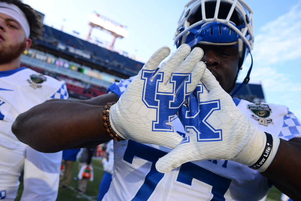 The University of Kentucky plays Northwestern in the Music City Bowl at Nissan Stadium in Nashville, Tenn. on Dec. 29, 2017.