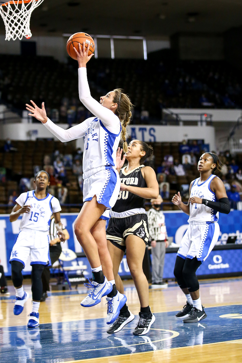 Blair Green. 

Kentucky beats Worfford 98-37.

Photo by Eddie Justice | UK Athletics