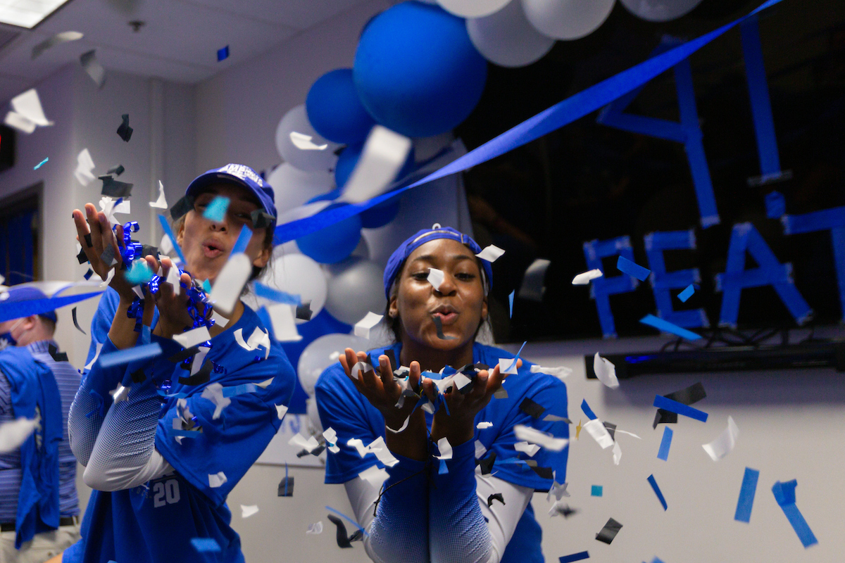 Madi Skinner. Reagan Rutherford.

Kentucky sweeps Alabama 3 - 0 and wins SEC Championship

Photo by Grant Lee | UK Athletics