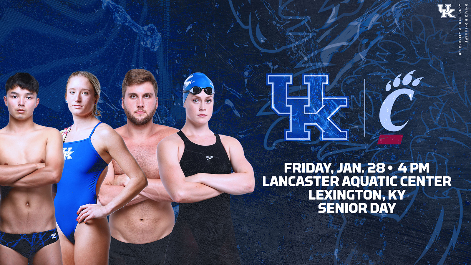 No. 14 Kentucky Swimming and Diving Hosts Cincinnati for Senior Day