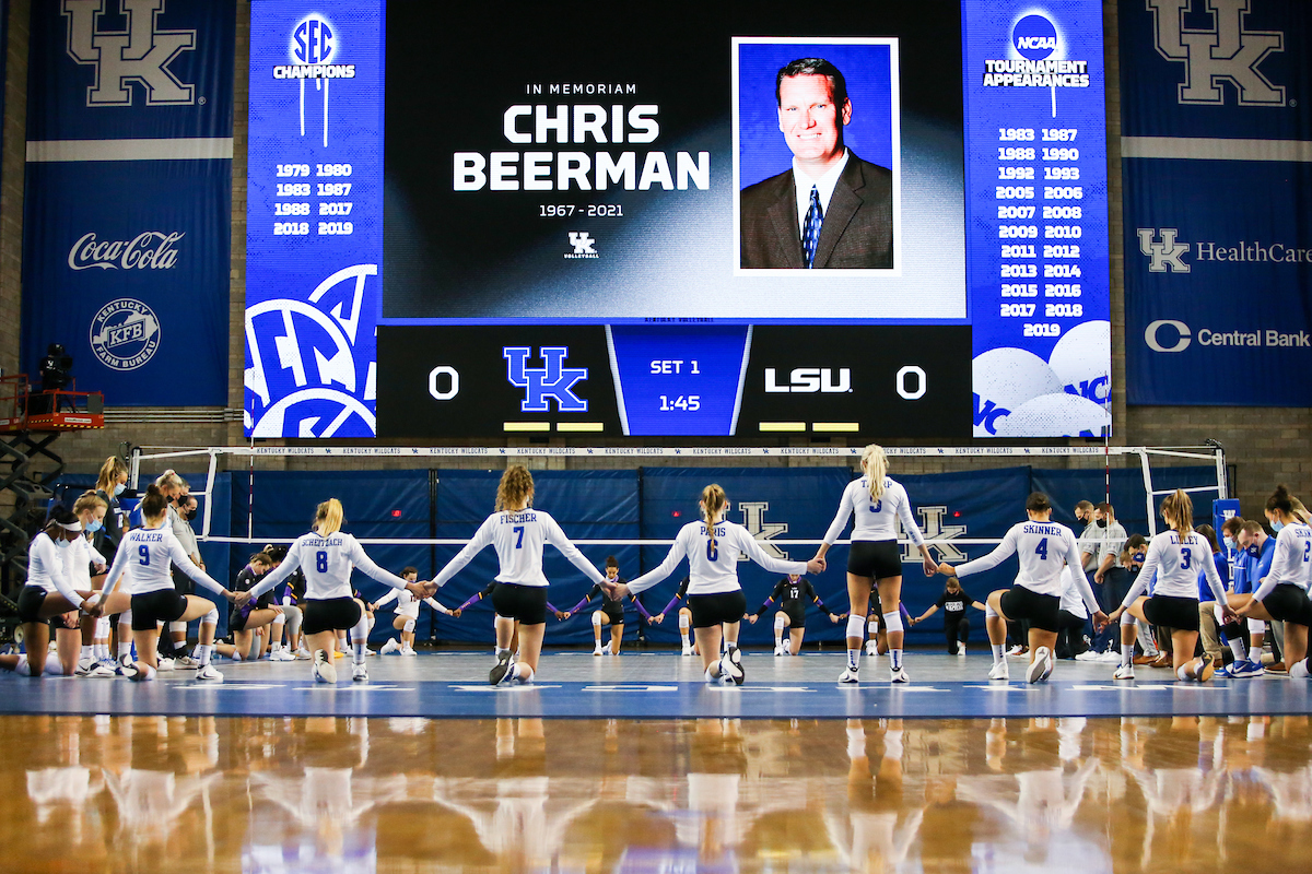 Chris Beerman memorial.

Kentucky sweeps LSU 3-0.

Photo by Hannah Phillips | UK Athletics