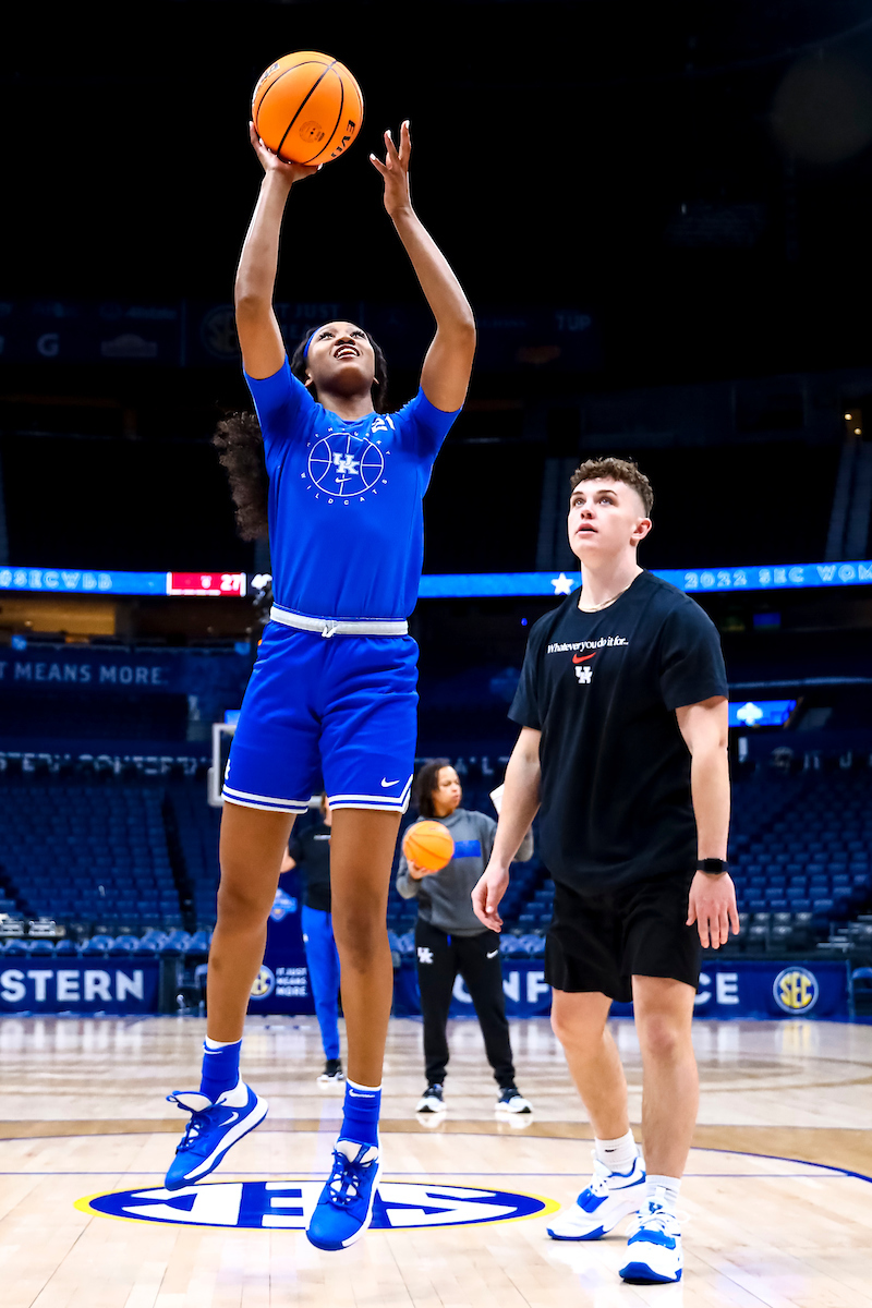 Nyah Leveretter.

Kentucky shootaround day one for the SEC Tournament.

Photo by Eddie Justice | UK Athletics