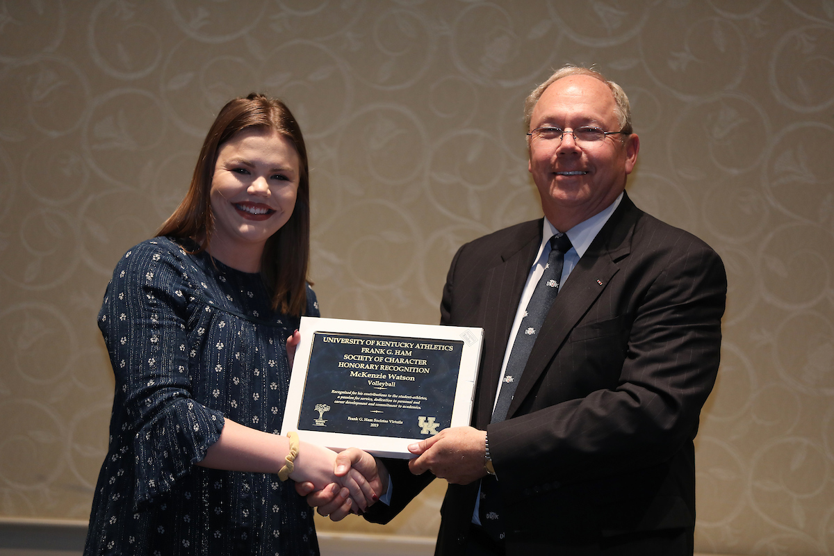 McKenzie Watson.

Frank G. Ham Society of Character induction.

Photo by Quinn Foster | UK Athletics