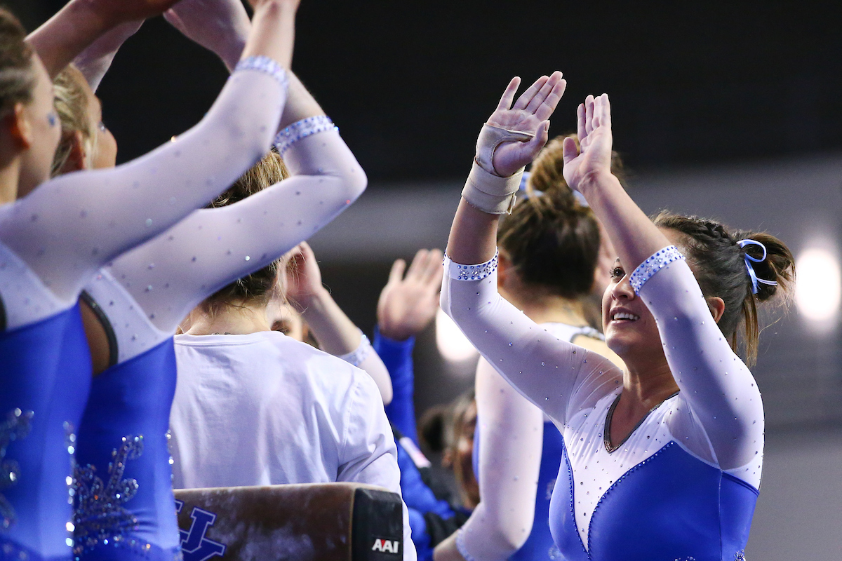 KATIE STUART.


Kentucky beats Alabama, 197.200 - 196.800.

Photo by Elliott Hess | UK Athletics