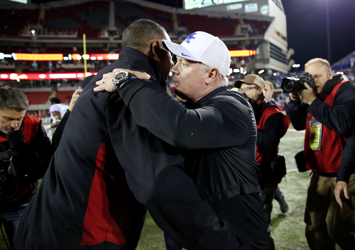 Mark Stoops

UK football beats Louisville 56-10 at Cardinal Stadium. 

Photo by Britney Howard  | UK Athletics