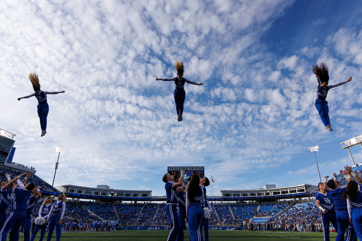 Cheerleader.

Kentucky beat New Mexico State 56-16.

Photo by Elliott Hess | UK Athletics