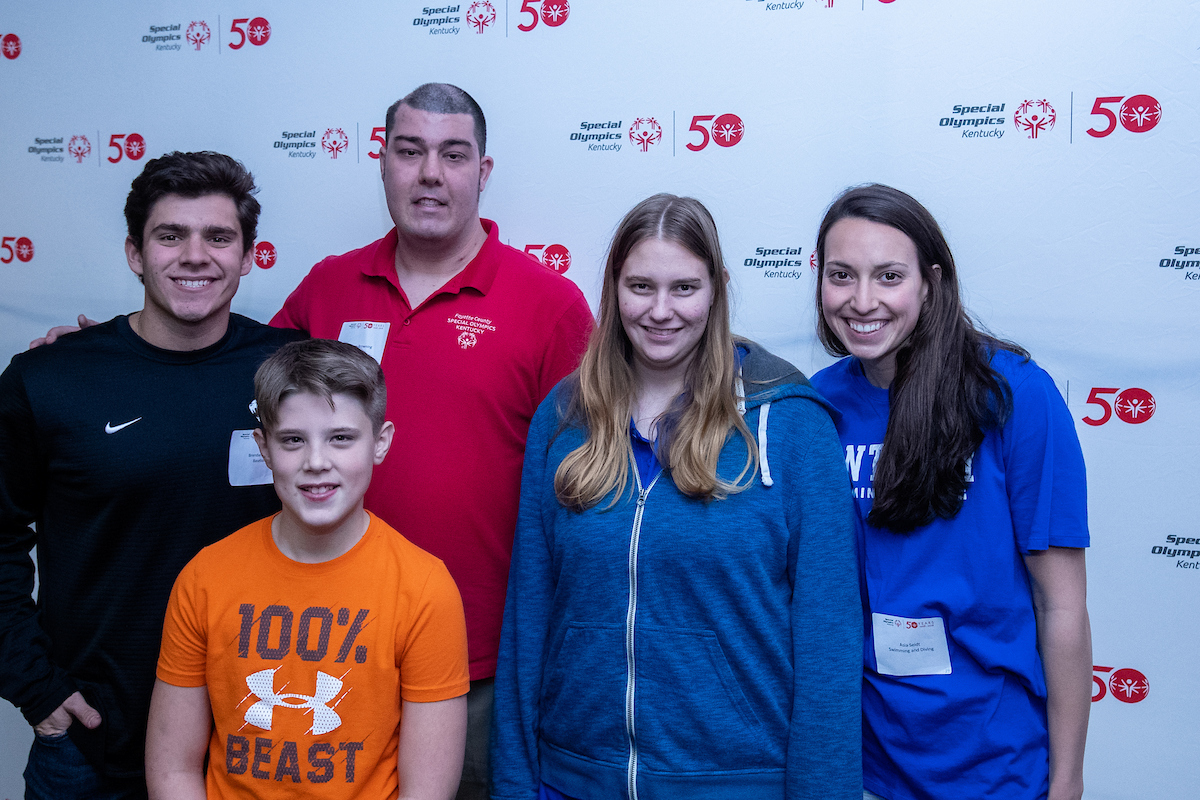 UK athletes bowl with members of Special Olympics at Collins Bowling Alley on , Saturday Dec. 8, 2018  in Lexington, Ky. Photo by Mark Mahan