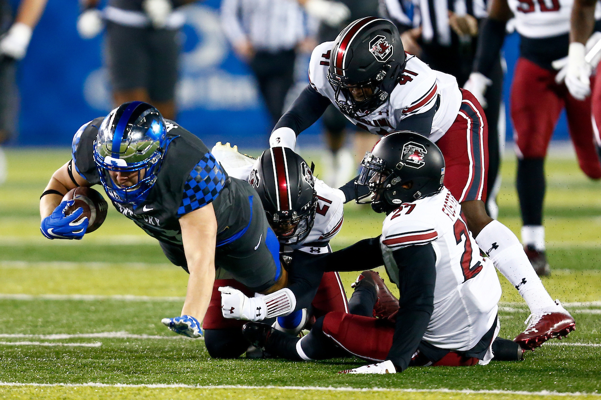 Justin Rigg. 

Kentucky beats South Carolina, 41-18. 

Photo By Barry Westerman | UK Athletics