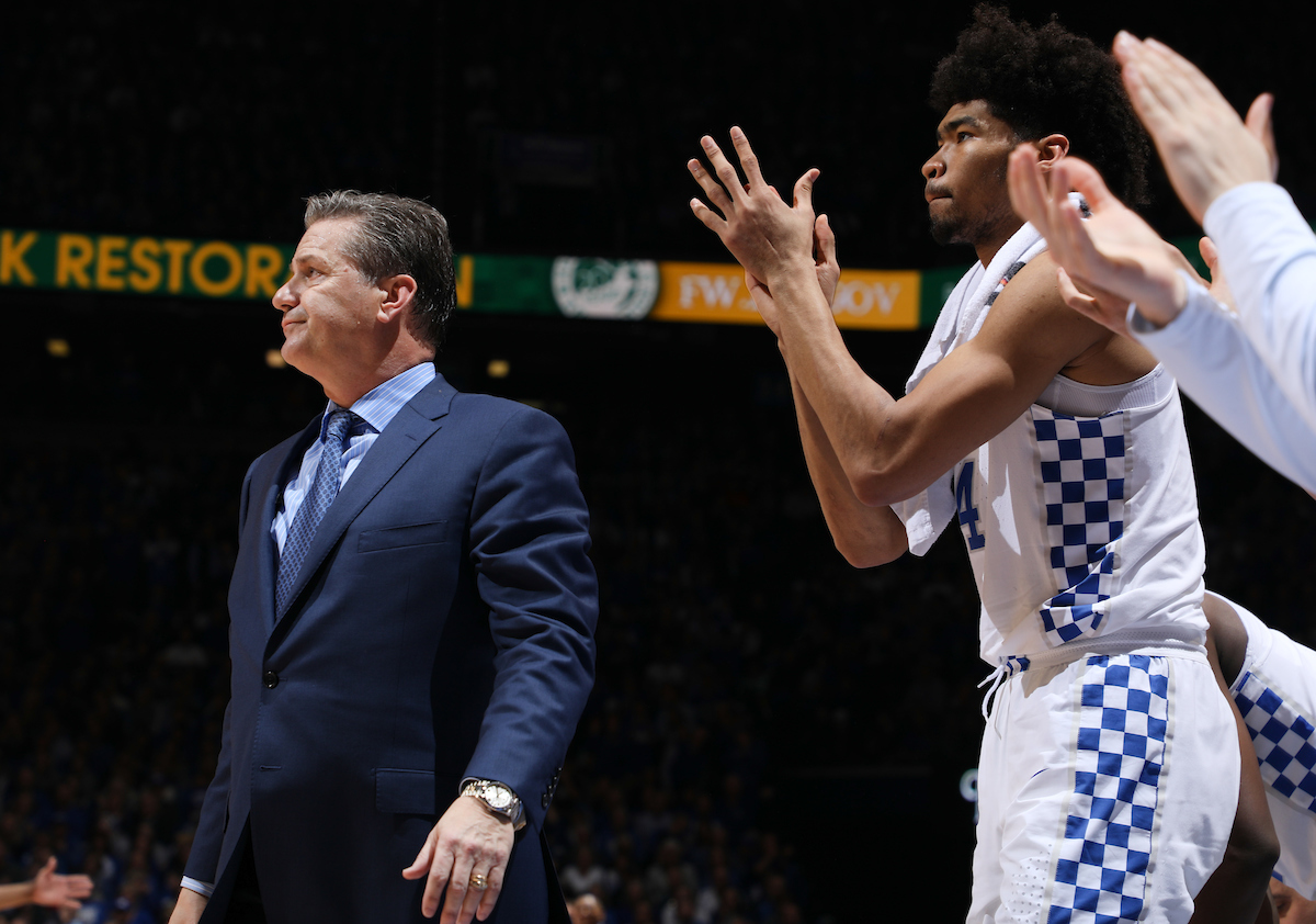 Coach Calipari.

The University of Kentucky men's basketball team falls to Florida 66-64 on Saturday, January 20, 2018 at Rupp Arena in Lexington, Ky.

Photo by Elliott Hess | UK Athletics