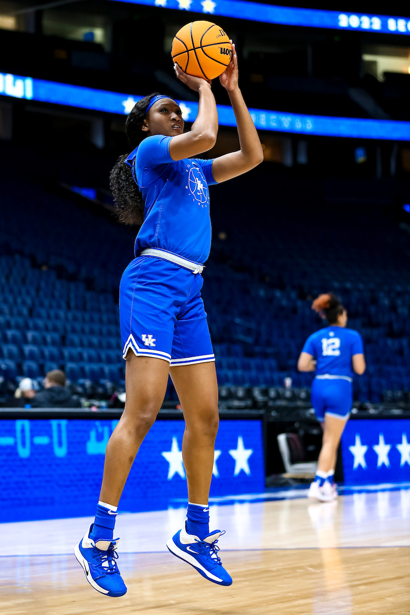 Nyah Leveretter.

Kentucky shootaround day one for the SEC Tournament.

Photo by Eddie Justice | UK Athletics