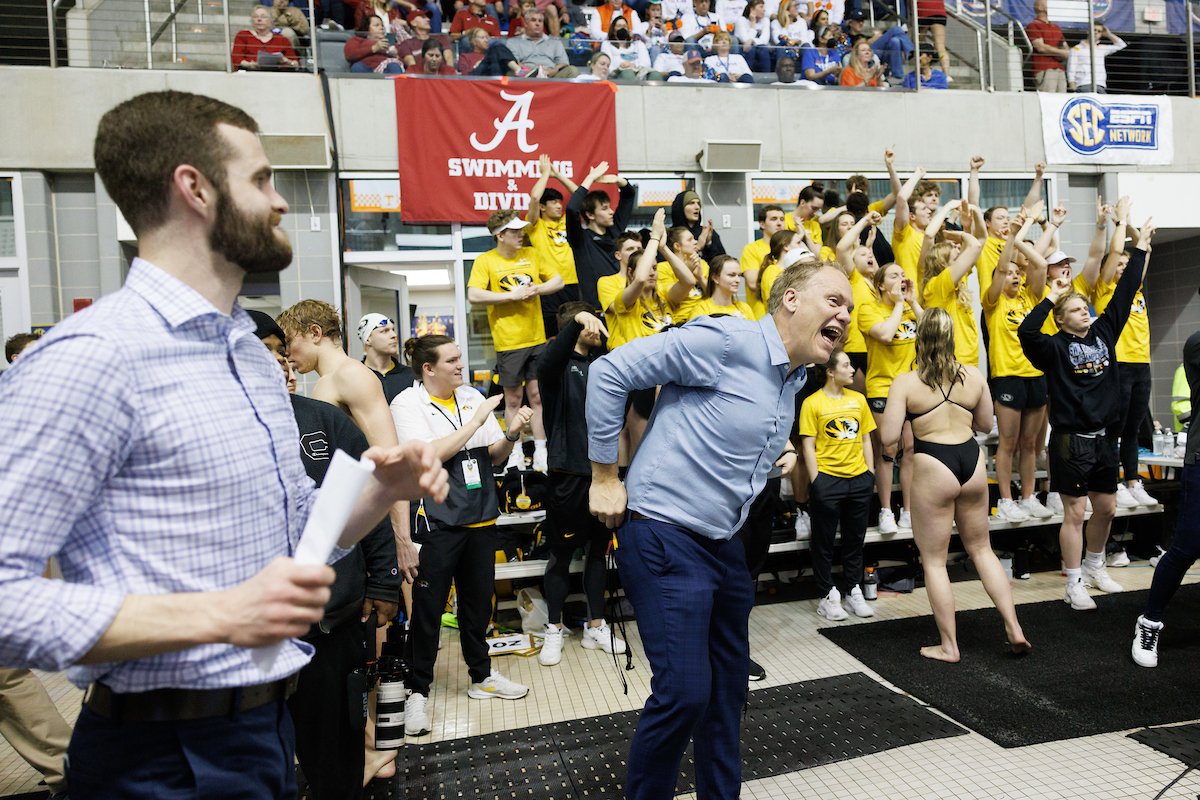 Coach Lars Jorgensen.

Day five of the SEC Swim and Dive Championship.

Photo by Elliott Hess | UK Athletics