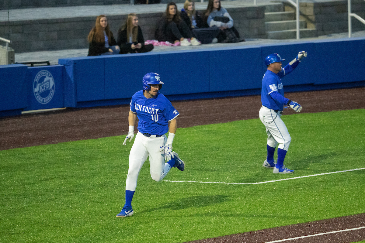 Kentucky Wildcats Dalton Reed (10)

Kentucky baseball defeats Xavier 16-3.

Photo by Mark Mahan | UK Athletics