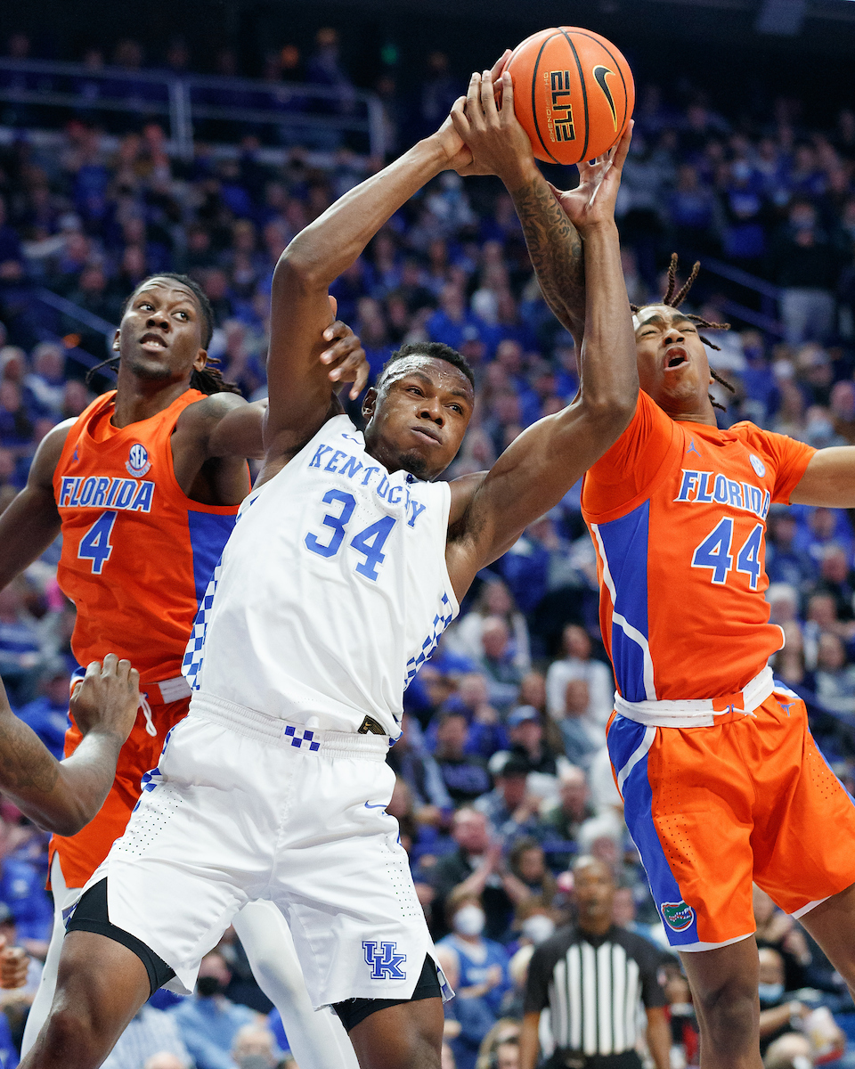 Oscar Tshiebwe.

Kentucky beat Florida 78-57.

Photo by Elliott Hess | UK Athletics