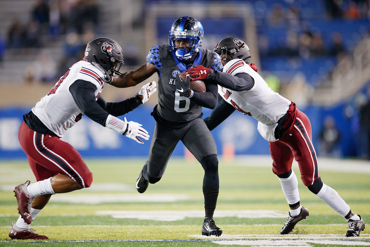 JOSH ALI. 

Kentucky beats South Carolina, 41-18.

Photo by Elliott Hess | UK Athletics