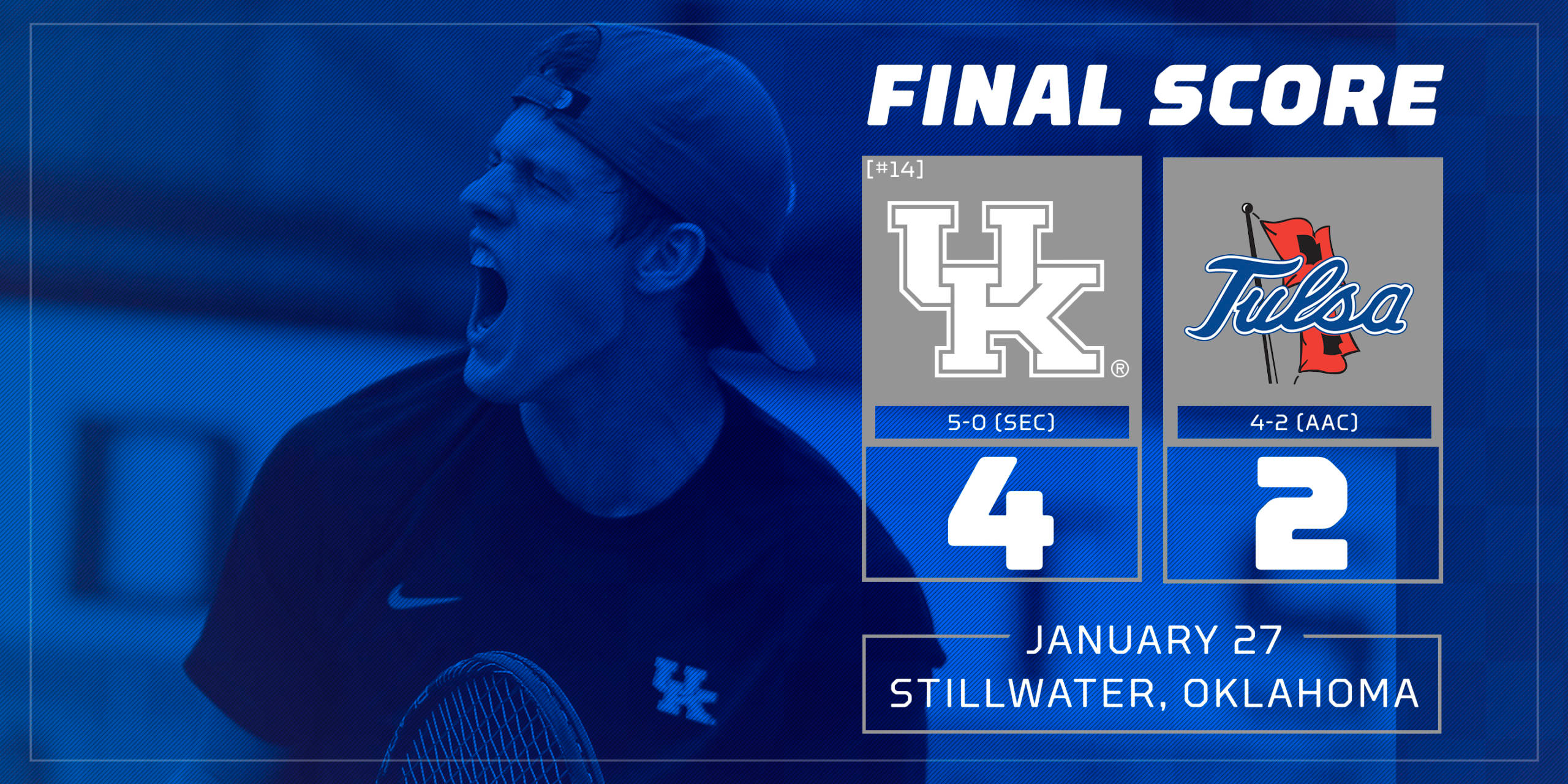 Kentucky Advances to Second Round of ITA Nationals With 4-2 Win Over Tulsa