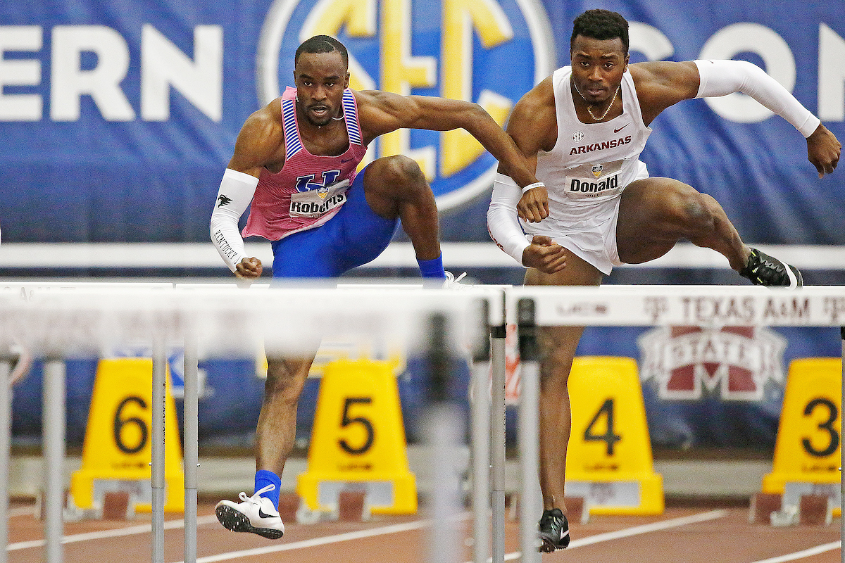 Daniel Roberts.

The University of Kentucky track and field team competes in day two of the 2018 SEC Indoor Track and Field Championships at the Gilliam Indoor Track Stadium in College Station, TX., on Sunday, February 25, 2018.

Photo by Chet White | UK Athletics