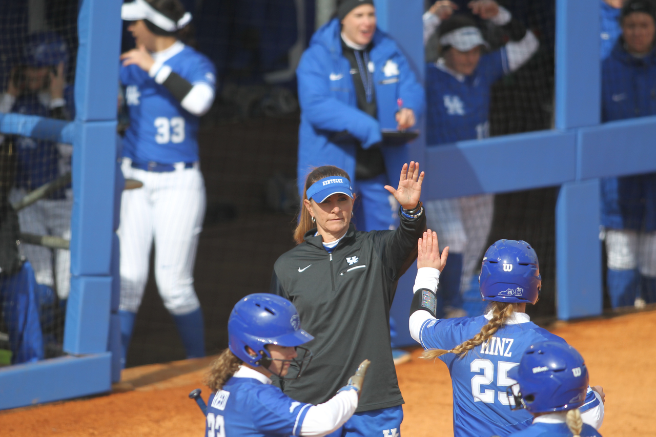 Coach Rachel Lawson. Brooklin Hinz.

The University of Kentucky softball team beat Indiana on Wednesday, March 14th, 2018, at John Cropp Stadium in Lexington, Ky.

Photo by Quinn Foster I UK Athletics