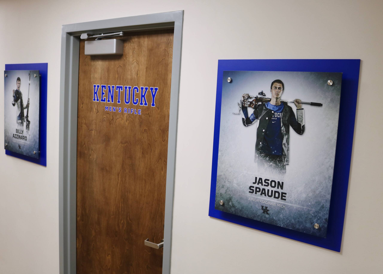 The UK Rifle team toured the new Wendell & Vickie Bell team room on Monday.